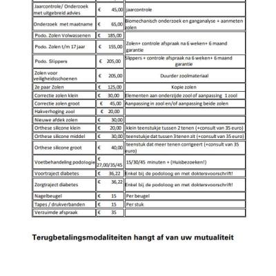 Wat kosten podologische zolen hotsell